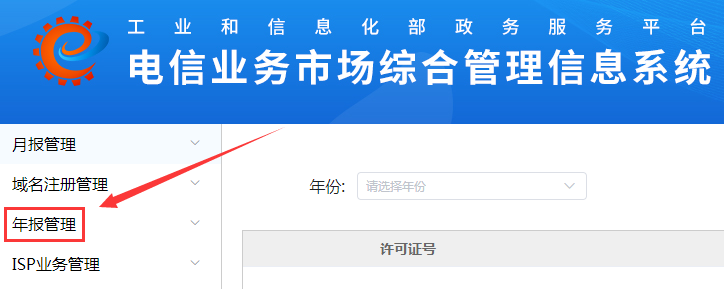 电信业务许可证年报管理的专属链接：https://dxzhgl.miit.gov.cn/网页